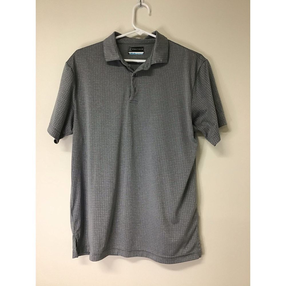 PGA Tour Gray Men's Golf‎ Polo Shirt Size Small